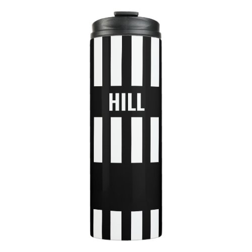 Referee Zebra Stripe Black  White Thermal Tumbler