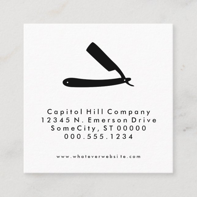 referral barbershop square card (Front)
