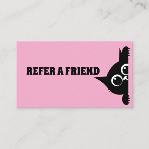 REFERRAL CARD CAT PINK CUSTOM