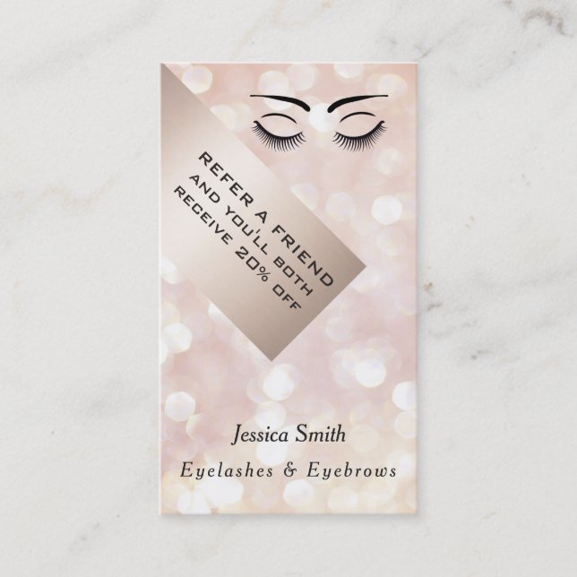 Referral card chic bokeh eyelashes & eyebrows (Front)