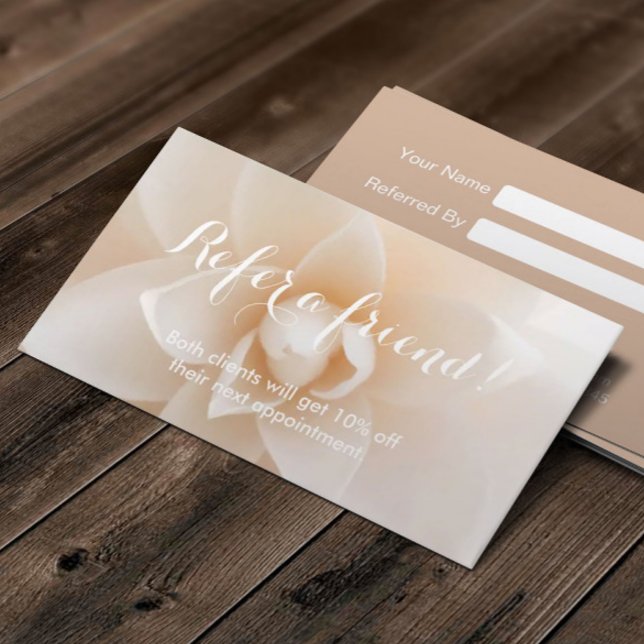 Referral Card Classy White Floral Background (Creator Uploaded)