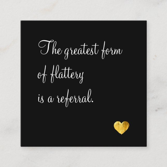 Referral Card Customer Loyalty Gold Heart (Front)