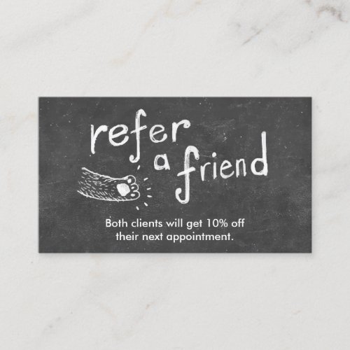 Referral Card  Cute Chalkboard Animal Drawing