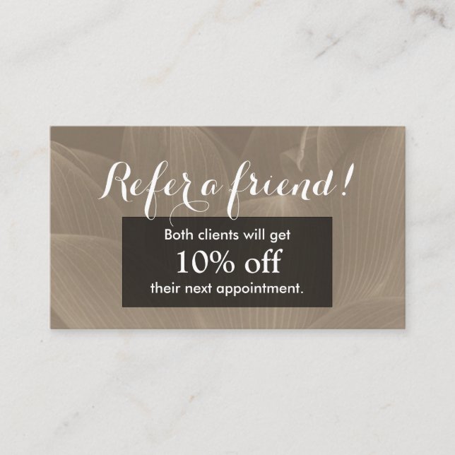 Referral Card | Elegant Brown Lotus Flower (Front)