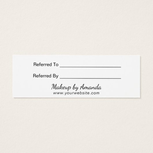 Referral Card | Elegant Minimal Gold Heart Elegant (Back)