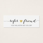 Referral Card | Elegant Minimal Gold Heart Elegant (Front)