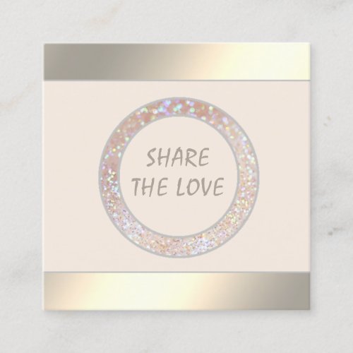 Referral card  gold modern elegant glittery circle