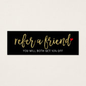 Referral Card | Gold Script Beauty Salon (Front)