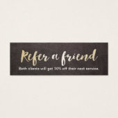 Referral Card | Gold Script Elegant Leather (Front)