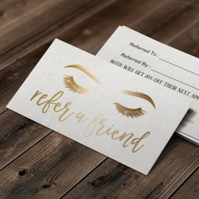 Referral Card | Makeup Artist Gold Typography (Creator Uploaded)