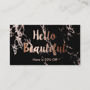 Referral Card Makeup Artist Rose Gold Marble