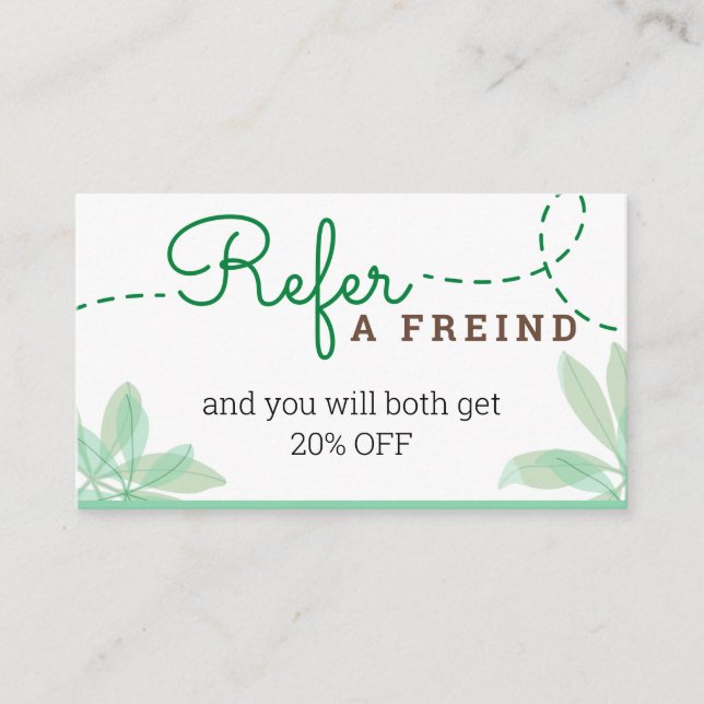 Referral Card: Massage Therapist Service Business Card (Front)