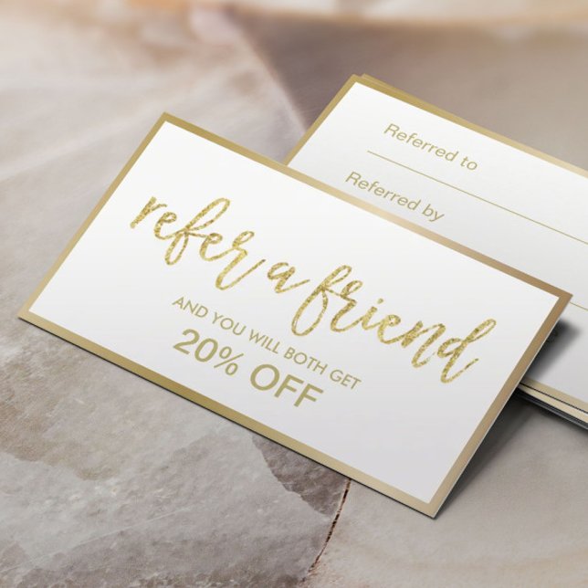 Referral Card | Minimal Gold Framed Beauty Salon (Creator Uploaded)