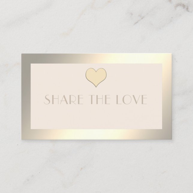 Referral card minimalist gold heart (Front)