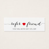 Referral Card | Minimalist Simple Red Heart Script (Front)