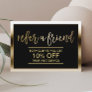 Referral Card | Modern Black & Gold Framed