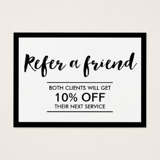 Referral Card | Modern Black & White Simple Frame