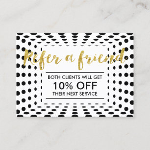 Referral Card Modern Dots Gold Script