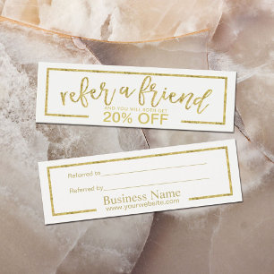 Referral Card Modern Minimalist Gold Typography