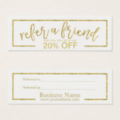 Referral Card | Modern Minimalist Gold Typography (Front & Back)
