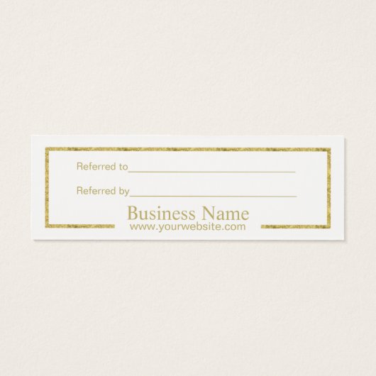 Referral Card | Modern Minimalist Gold Typography (Back)