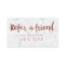 Referral card modern rose gold typography marble