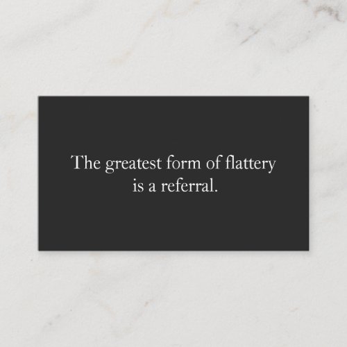 Referral Card Professional Entrepreneur Black Business Card