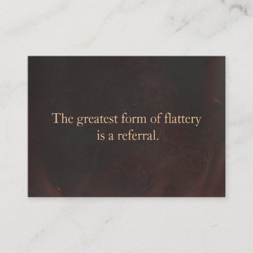 Referral Card Professional Entrepreneur Leather Business Card Templates