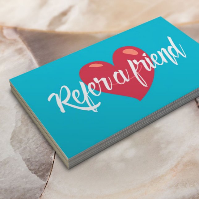 Referral Card Red Heart Modern Turquoise (Creator Uploaded)