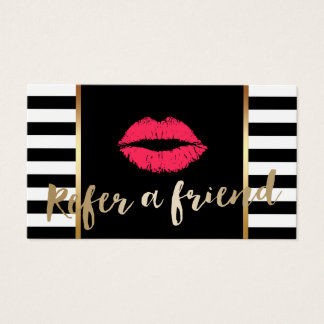 Referral Card | Red Lips Makeup Artist Modern