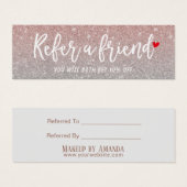 Referral Card | Rose Gold Glitter Beauty Salon (Front & Back)