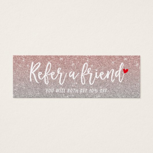 Referral Card | Rose Gold Glitter Beauty Salon (Front)