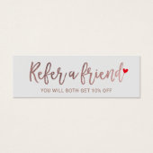 Referral Card | Rose Gold Script Beauty Salon (Front)