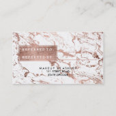 Referral card typography modern rose gold marble (Back)