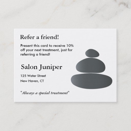 Customizable Referral Card with Balancing Stones Business Card Templates
