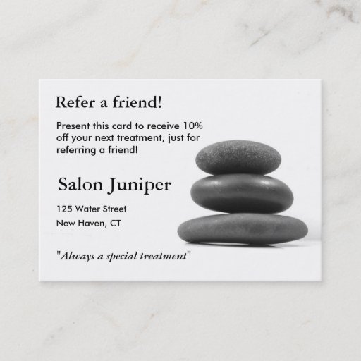 Customizable Referral Card with Balancing Stones Business Card Template