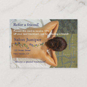 Referral Card with blue and green stones @