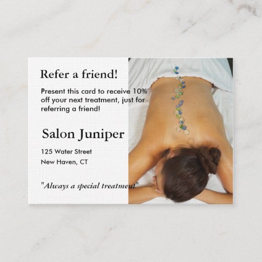 Customizable Referral Card with blue and green stones Business Cards