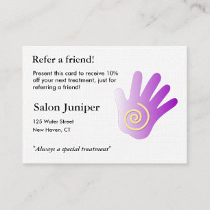 Referral Card with massage hand