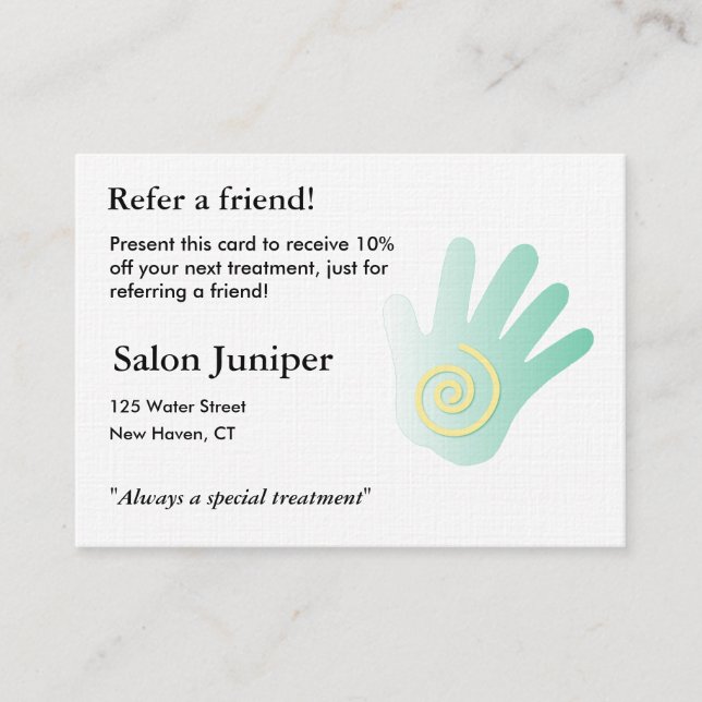 Referral Card with massage hand (Front)