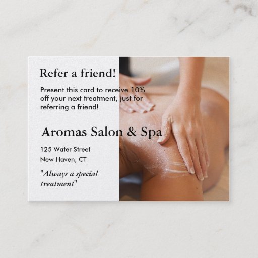 Customizable Referral Card with massage hands Business Cards