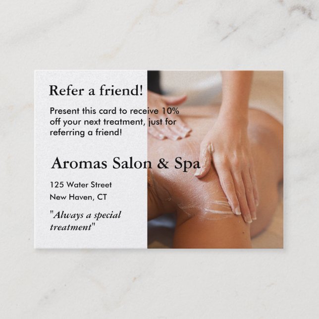 Referral Card with massage hands (Front)