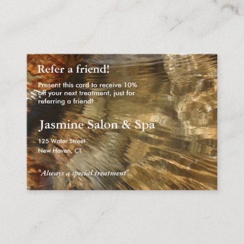 Referral Card with rushing water Business Card Template