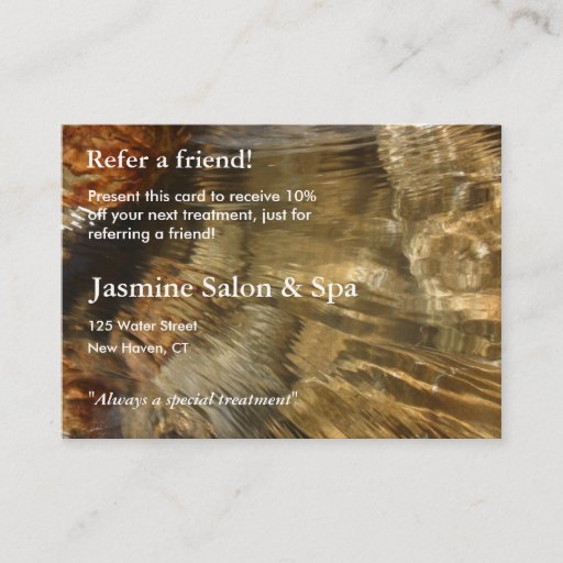 Customizable Referral Card with rushing water Business Card Template