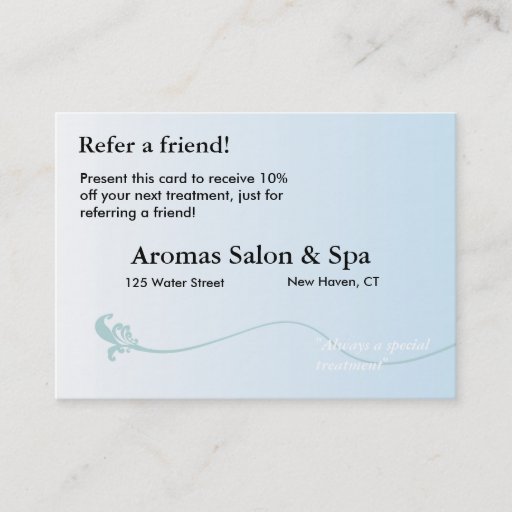Customizable Referral Card with shaded blue background Business Card Templates
