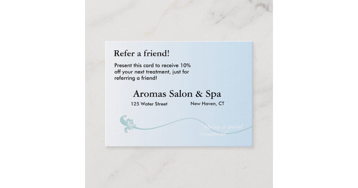 Referral Card with shaded blue background | Zazzle