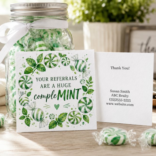 Referral Comple MINT Pop By Note Card (Comple - MINT referral thank you pop by card)