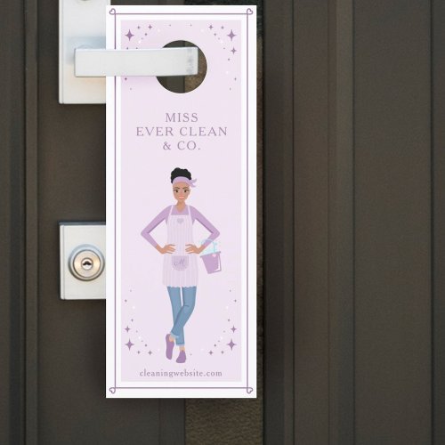 Referral Maid  House Cleaning Woman Door Hanger