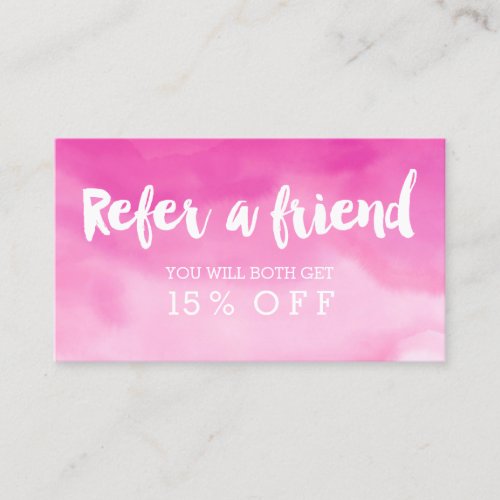 Referral modern typography watercolor pink ombre