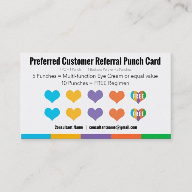 Referral Punch Card - LOVE YOUR SKIN (Front)